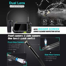 5.5mm Dual Lens Cavity Camera and Endoscope with 5 inch HD IPS Monitor NTS500